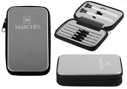 MARCHEL ® Universal Mini Screwdriver, 12-piece set, hardened, magnetizable, screwdriver, Phillips, slotted, hexagon, Torx including hard case