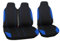 Vordere 2+1 Sitzbezüge Bus Van Sitzschöner 2er Set Blau/Schwarz Polyester Schonbezüge Vorne OVP Neu Hochwertig Kompatibel mit Kastenwagen