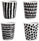 ASA 44200214 coppetta Taza Espresso Juego de 4, Porcelana, Negro/Blanco, 6.5 x 6.5 x 7 cm, 4 Unidades