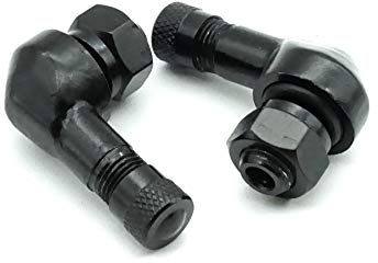 Felgenfactory 2X Motorrad Alu Winkelventil Schwarz 8,3mm Ventile Eckventil Ventil