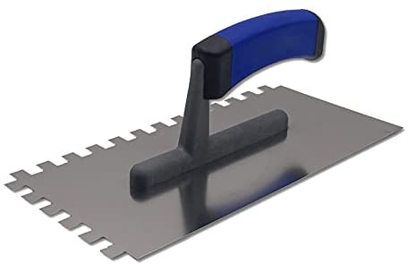 DEWEPRO® Zahnkelle - Zahnspachtel - Glättekelle gezahnt - Zahnung: 10x10mm - Zahnglättekelle - Modell PROFI