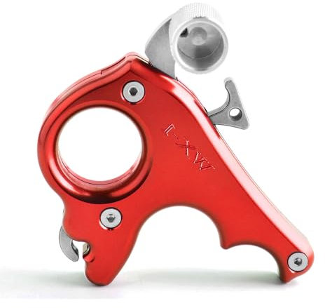 ZSHJG Bogenschießen Release Aids 3 Dedos Compoundbogen Release Aids Getriebe Bogenschießen Zubehör (Rot)