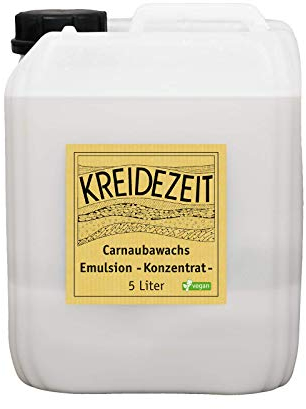 Kreidezeit Carnaubawachs-Emulsionskonzentrat (5 l) - Flüssigkeit - Oberflächenschutzwachs - Schutz und Aufwertung von Möbeln, Linoleum, Stein, Keramik und Holz