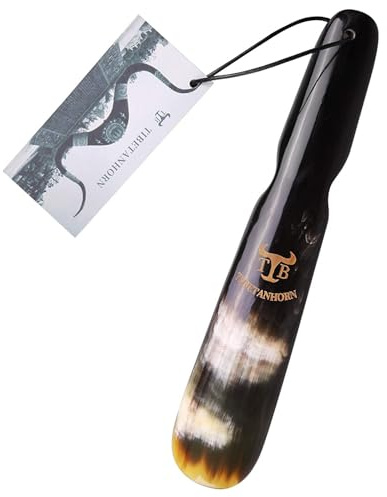 Tibetanhorn Handcrafted Natural Tibetan Yak Horn Shoe Horn(8.7 to 9.4)