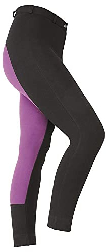 Shires Maids Wessex - Pantalones de dos tonos, Ropa Equitación Niña (5/6 años), color negro y morado