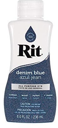 Craft County Líquido de tinte Rit Amplia selección de colores 8 oz. (azul Denim)