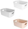Aufbewahrungskorb Kunststoff Pantry Organizer Korb Stapelbare mit Griffen 22 x 14 x 10 cm, 3PCS Haushalt Aufbewahrungsbox Kleine für Küchen Regal, Badezimmer, Kosmetik, Kinderzimmer, Schrank