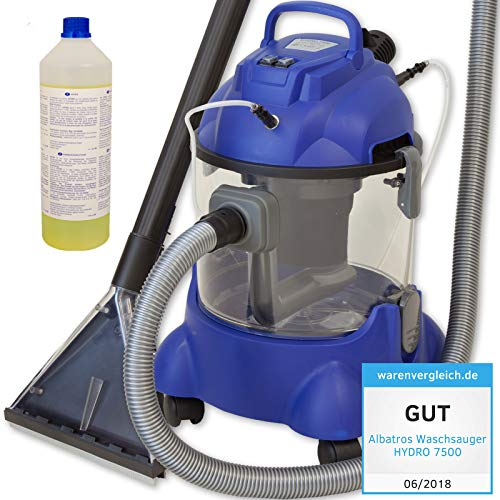 Albatros Nass-Trocken-Sauger Auto HYDRO 7500 + 1l Reinigungs-Shampoo- 4in1 Nasssauger Auto + Polster-Reiniger Auto - 1200 W, 20l Volumen, 16 kPa Saugleistung - Note: Sehr Gut 1,2 (11/2023)