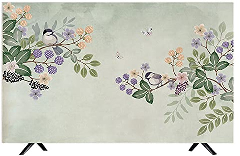 NAKAN Copertura TV da Interno a Prova di Polvere Stampa Stampa 19-65 Pollici Protezione Schermo TV per LED, LCD, Schermo Curvo Piatto OLED, Decorazione in Stile Rustico(Size:28in,Color:2)