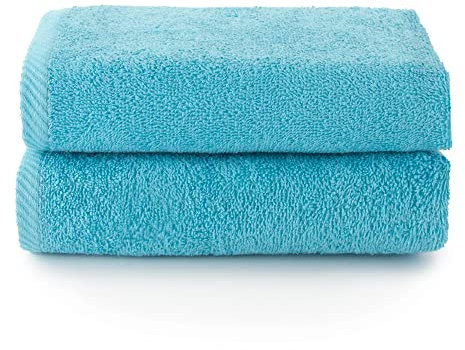 Top Towel - Plus - Toallas de baño grandes - Toallas baño - 2 toallas de mano o lavabo- 50x100 cms - Algodon 100% - Aguamar