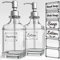 Beowanzk Lot de 2 Distributeur Savon Verre,Distributeur Liquide Vaisselle avec Pompe en Acier INOX,Flacon Pompe Vide pour Lessive Liquide,Shampoing,Gel Douche,Savon Main,300ML