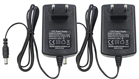 Security-01 2er Pack AC zu DC 12V 3A Netzteil Adapter, Stecker 5,5mm x 2,1mm für CCTV-Kamera DVR NVR LED String Licht