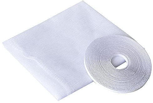 GJCXJGG Selbstklebendes Insekten-Fliegen-Moskito-Fenstergitter für Innentüren, Fenstergitter, DIY, abnehmbares Anti-Fliegen-Moskito-Käfernetz, Fenstergitter, Weiß, 1,3 x 1,5 m