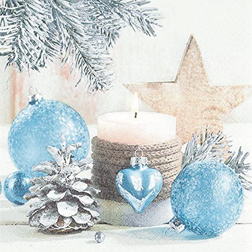 20 Servietten Deko mit winterlichem Gef?hl | Kerze | Winter | Weihnachten | Tischdeko | Decoupage | Serviettentechnik 33x33cm