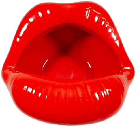 Kussmund Aschenbecher 13 x 11 x 8 cm Lippen Ascher Kuss Mund rot Figur Deko GTT G509