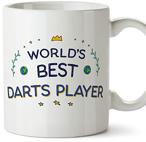 MUGFFINS Darts Player Mug - in English - World's Best - Funny Gift for Colleagues - Ceramic 11oz Mug