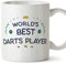 MUGFFINS Darts Player Mug - in English - World's Best - Funny Gift for Colleagues - Ceramic 11oz Mug