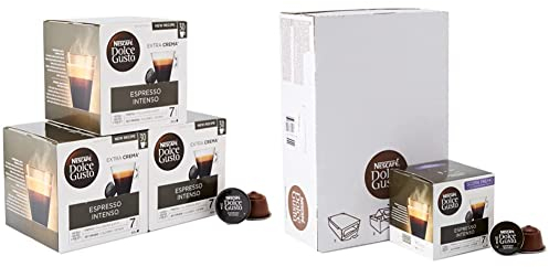 Nescafé Dolce Gusto Espresso Intenso - Café - 90 Capsules (Pack de 3 boîtes XL x 30) & Espresso Intenso - Café - 96 Capsules (Pack de 6 boîtes x 16)
