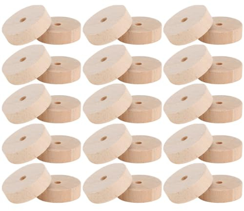 EXCEART Kleine Holzräder 1 Zoll Miniatur Holzräder Mit Loch Für Diy Bastelprojekte Spielzeugautos Modellbau Und Kreative Handwerksarbeiten