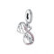 Symretie 925 Sterling Silber Unendlichkeit Liebe Charms Anhänger - Family Mum Anhängers für Armbänder und Halskette - Triple Charms Anhänger Muttertag