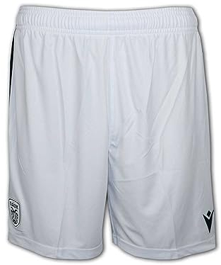 Macron PAOK Home Short 22 23 weiß PAOK Saloniki Fußballhose Thessaloniki, Größe:L