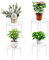 LEUTED Blumenständer 4-in-1 Set, Blumenhocker Metall für Innen Außen, Pflanzenhocker für Balkone Innenhöfe Gärten, Pflanzständer Blumenregal Indoor Outdoor Deko - Verschieden Höhe (Weiß)