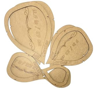 MB Cordas Makramee-Schneideschablone für Blätter und Federn 4er-Set: 29,5cm, 23cm, 17,5cm und 13cm Wandaufhängungswerkzeug, einfache Möglichkeit, Federn zu schneiden, Weben, Heimwerkerarbeiten
