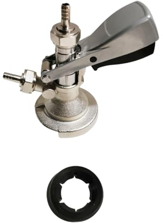 Kamanan Kegverschluss Zapfkopf Micromatic Flachkeg Typ A, Zapfhahn Bierfass G5/8 mit überdruckventil 304 Edelstahl Brauen Bierfass Fasshähne Bierzapfhahn für Heimbrausystem