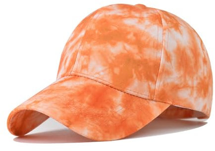 Unisex Classic Tie Dye Herren Baseball Cap Outdoor Sport Cap Chinesischer Stil, Orange, 58
