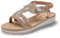 JOMIX Sandales Femme Compensées été Sandale Femme avec Élastique Réglable pour Marche Maison Piscine Plage (Rose, 41)