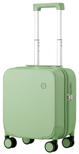 mixi Koffer, Gepäck mit Spinnrollen, Hartschalenkoffer, PC mit Abdeckung und TSA-Schloss, leichter Reisekoffer, Fine Grid Avocado Green, 14in underseat, Modisch und elegant