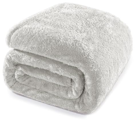 Whale Flotilla Coperta Morbida in Pile, Calda Coperta per Divano, Letto, Soffice e Accogliente, 150 x 200 cm, Grigio Argento