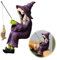 HyzaPhix Hexe Figur Angeln Deko Halloween Gartenfiguren, Fischer Figur Gartendeko Gartenstatuen Witch Fishing Statue Garten für Draußen Wohnzimmer Teich Balkon Deko Geschenke (Hexe)