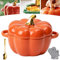 Vgpbphj Ensemble de bols en céramique avec couvercle et poignée, 425 g, ramequins en forme de citrouille avec couvercles, pot de rangement décoratif pour Thanksgiving, Halloween (orange)