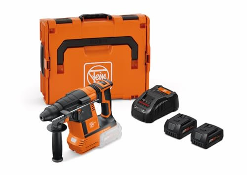 FEIN Akku-Bohrhammer ABH 18-26 AS Set 5Ah, Mit SDS plus und einer Schlagenergie von 2,6 Joule für das Bohren in Beton bis 26 mm, 2 Akkus 5 Ah und Ladegerät, Motor bürstenlos