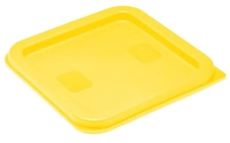 Hygiplas Square Food Storage Container Lid 1.5/3.5Ltr, Small, Yellow | Colour-coded design supports HACCP safety systems while creating a secure seal to preserve ingredient freshness.