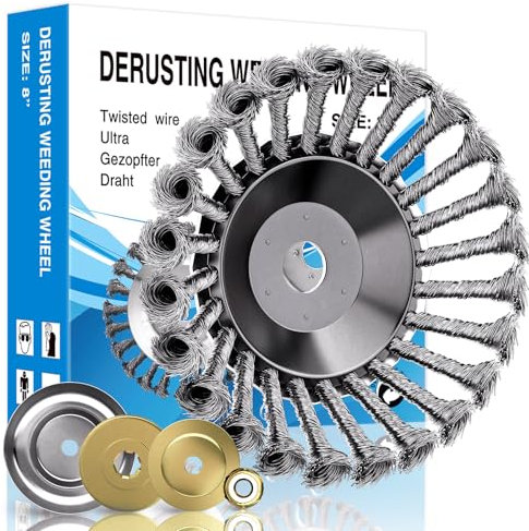 Cepillo profesional para desbrozadora, cepillo universal para desbrozadora de 25,4 mm, cepillo de alambre para desbrozadora, cepillo para desbrozadora con cepillo para malas hierbas, resistente y