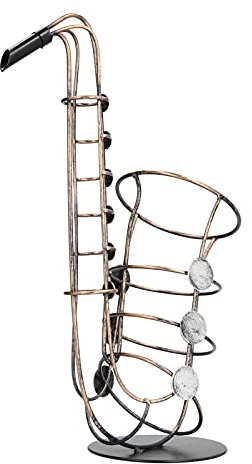 KIMISS T op Wine Rack, Bottle Holder Metal Figurine Saxophone Shaped Decorative Racks Practical Crafts Home Decor Accessories Stand Wrought Iron for Kitchen Dining Room and Bar