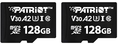 Patriot VX Series 128 Go Micro SDXC V30 A2 UHS-I U3 4K UHD Memory Card 2 Pack - PSF128GVX32MCX2