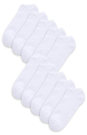 NEXT Herren Sneaker-Socken mit gepolsterter Sohle, 10er-Pack Weiß 46-49