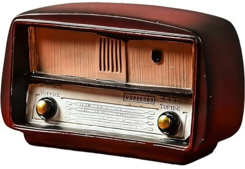 Wudaizhi Resin Radio Model Vintage Radio Model Retro Nostalgic Ornaments Old Fashioned Radio Model Desk Decor Ornament