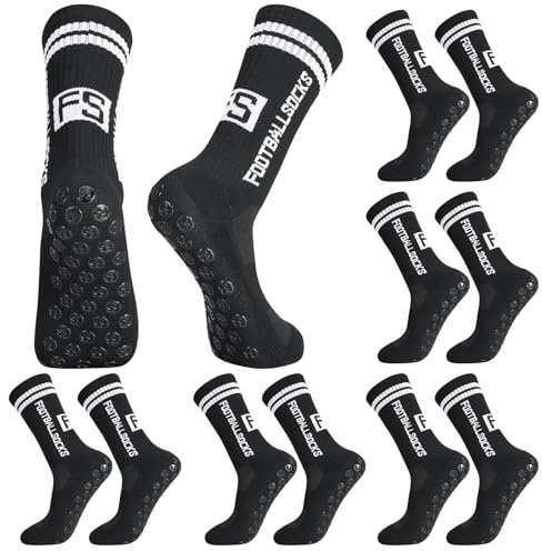 Apricitie 6Paar Fussball Socken Fußballsocken 31-34 35-39 39-45 Grip Socks | Anti Rutsch Grip Socks Jungen Fußball Socken Rutschfeste Sportsocken für Kinder Fussball Basketball Laufen Training Soccer