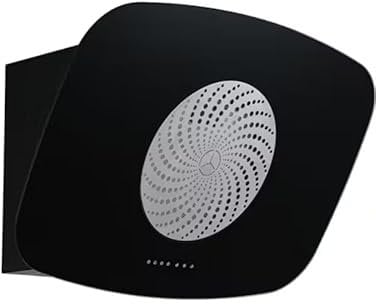 Apelson ICONCIRC80 80cm Vortex Black Angled Glass Cooker Hood with Steel Inlet