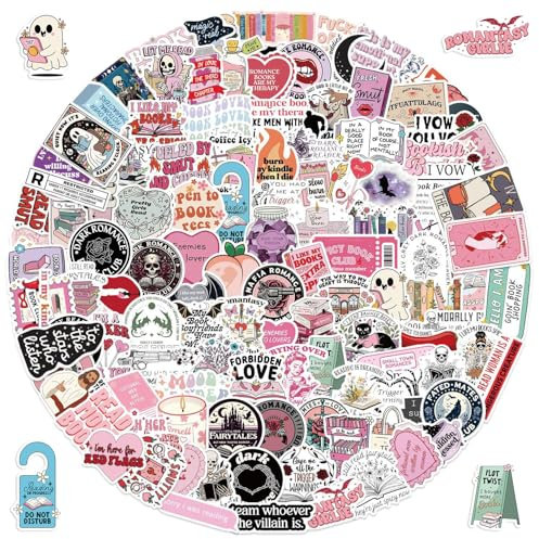 150PCS Dark Romance Stickers, Holographic Bookish Stickers Pack for Kindle Luggage Scrapbook Skateboard Guitar Water Bottle,Holographic Waterproof Funny Decals for Teens Adults Gifts