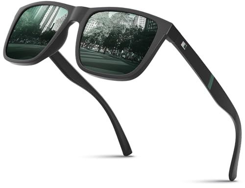 Glapeame Sunglasses Mens Womens-Polarised Sun Glasses Men-Black Sunglasses-UV400 Protection-Classic Retro Vintage,8-dark green