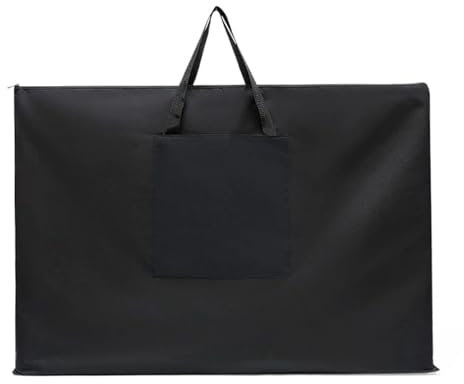 Sac De Planche à Dessin Grand sac de rangement noir for œuvres d'art 96 x 69 cm, en toile durable, for ranger des affiches, des tableaux, des peintures, des sacs à main, for étudiants en art, avec poc
