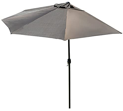 SGKOMN Patio Umbrella 2.8m Half Round Umbrella Market Table Umbrella, Sturdy Outdoor Wallside Corner Pergola Sun Shade Umbrella, Easy And Compact Storage, Brown
