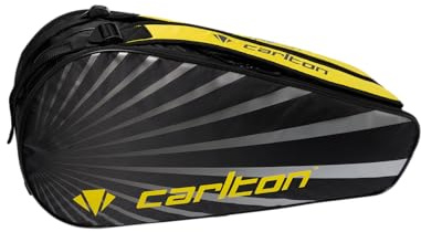 Carlton Team 2-vaks Badminton Racket Bag, Black/Silver/Yellow