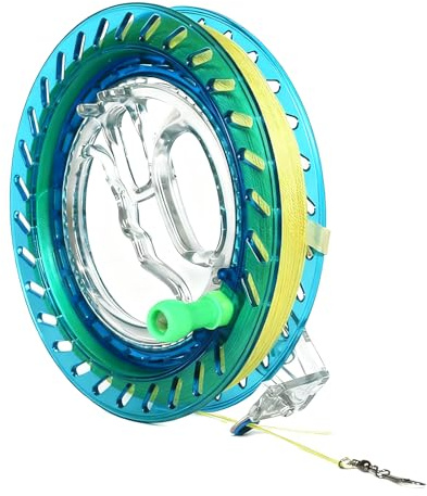 GREATRICH Drachenschnur Spule, 300m Hochfeste Nylon Schnur, 18cm Durchmesser, Flugdrachen Zubehör mit Sicherheitsschloss, Großer Griff für Drachen und Lenkdrachen