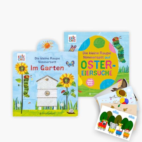 Die kleine Raupe Nimmersatt im Doppelpack: Im Garten + Auf Ostereiersuche + 1 exklusives Postkartenset
